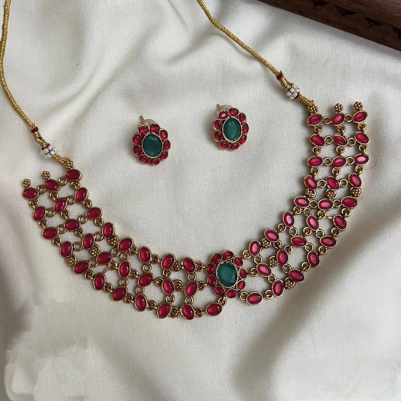Ruby stone necklace